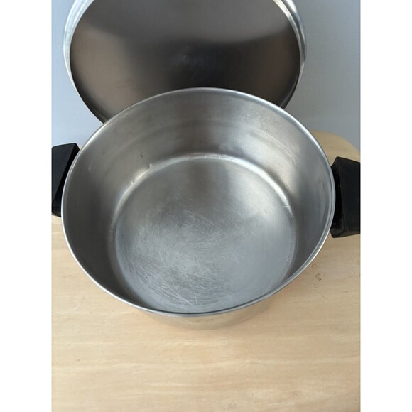 Vintage Revere Ware Copper Bottom 4 qt Pot Stainless Steel w/ Lid Clinton - Picture 5 of 16